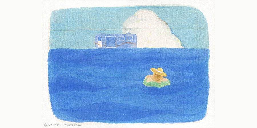 新作イラスト「サマー・ステーション」 海と青空のイラスト